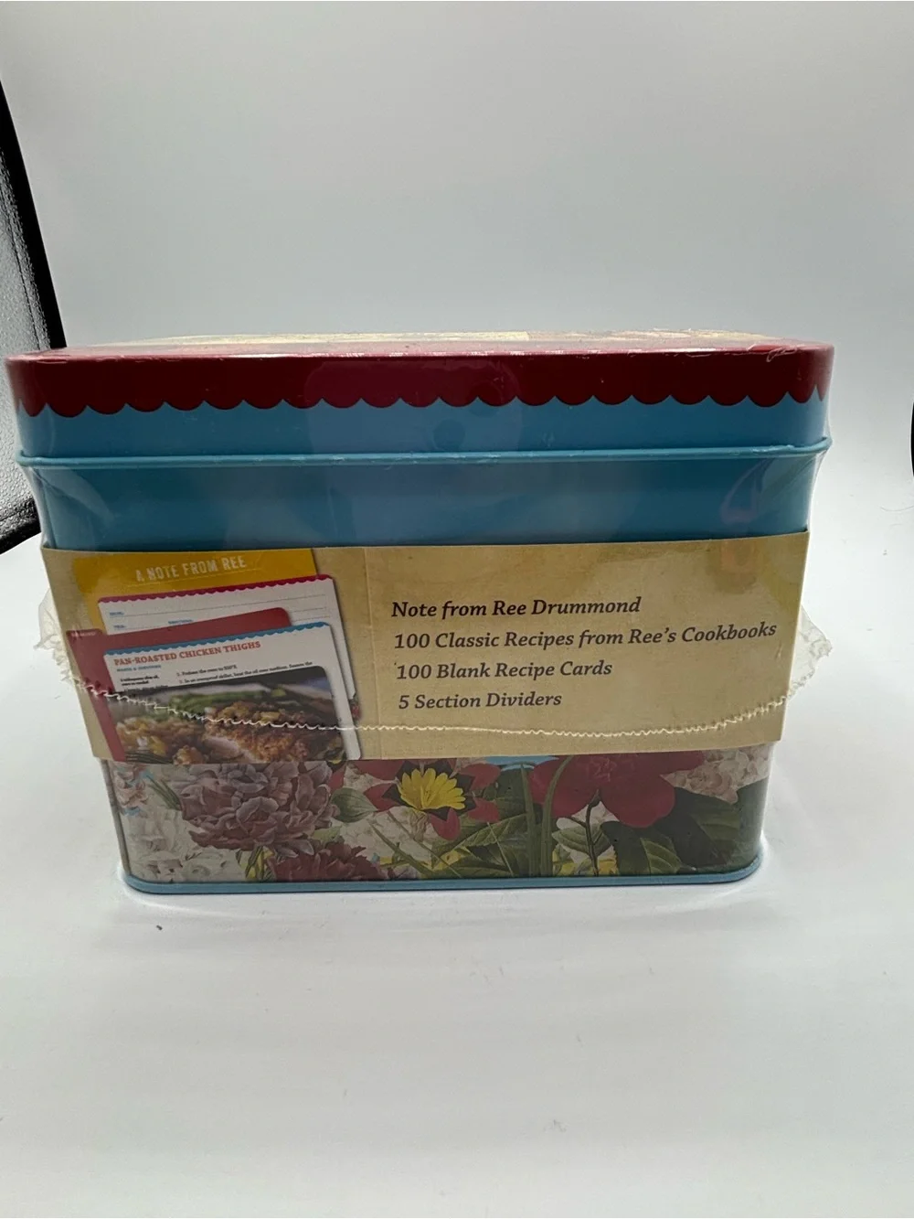 The Pioneer Woman 100 Favorite Recipes with Turquoise & Floral Tin Sealed New